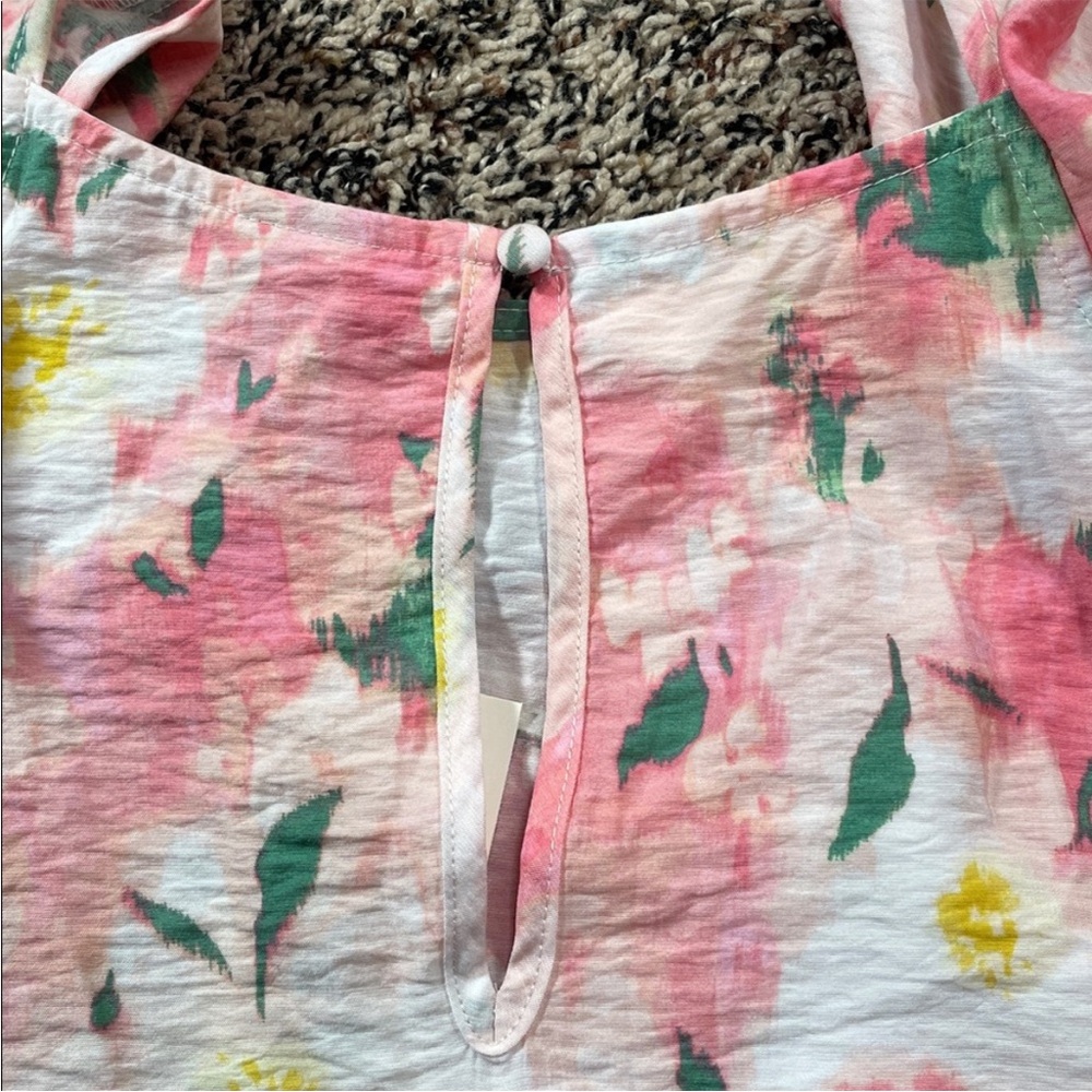 A New Day Bohemian Ruffle Sleeveless Floral Blouse Woman’s Var Sizes | NWT - Picture 4 of 5